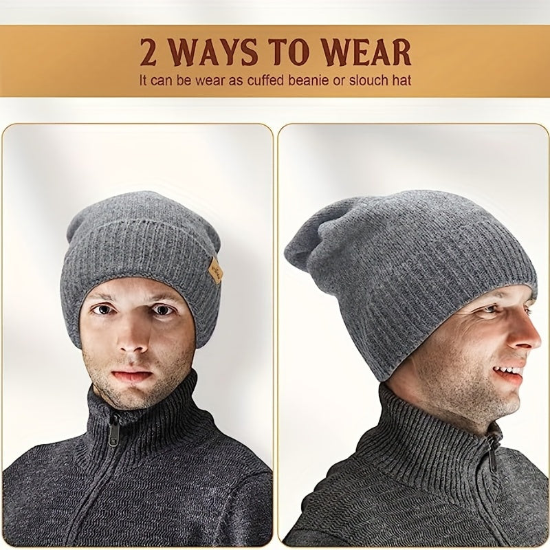 Pandaize Premium Merino Wool Knit Beanie | Unisex Solid Color Skull Cap for Winter