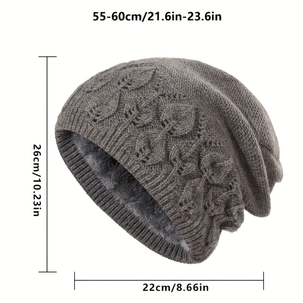 Pandaize Unisex Vintage Knitted Fleece Beanie