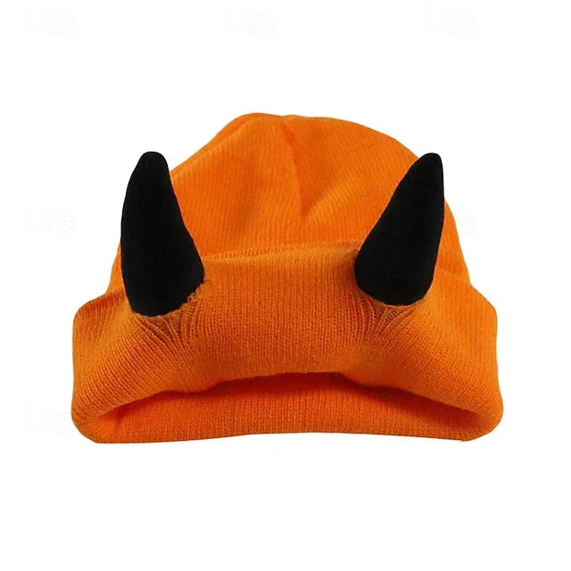 Men's Unisex Beanie Hat Winter Hats Beanies Skull Cap Knit Hat Black Red Knitted Cozy Daily Wear Going out Devil Warm