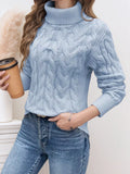 Chunky Cable Knit Turtleneck Sweater