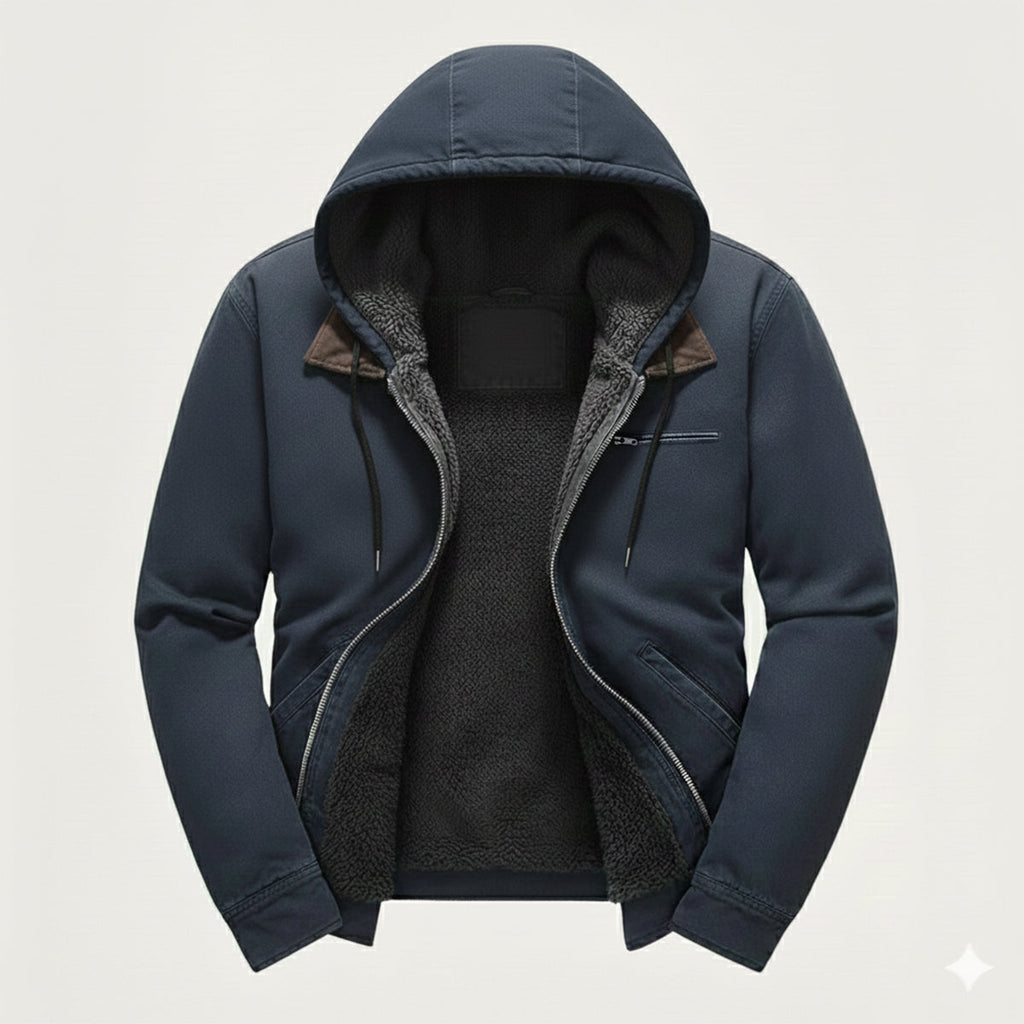 Thermal Men's Fleece Lined Hooded Winter Coat