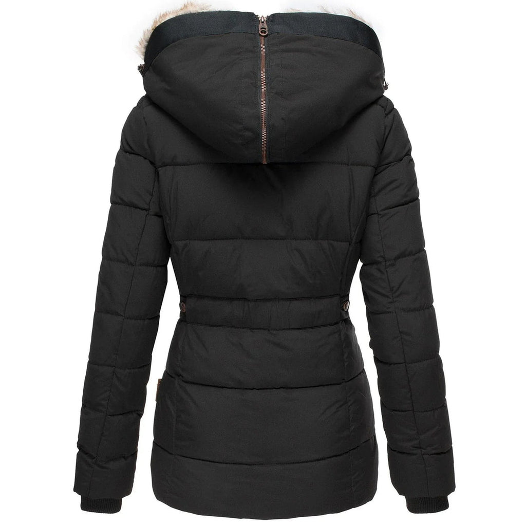 Soft Fleece Lined Hooded Down Jacket for Women