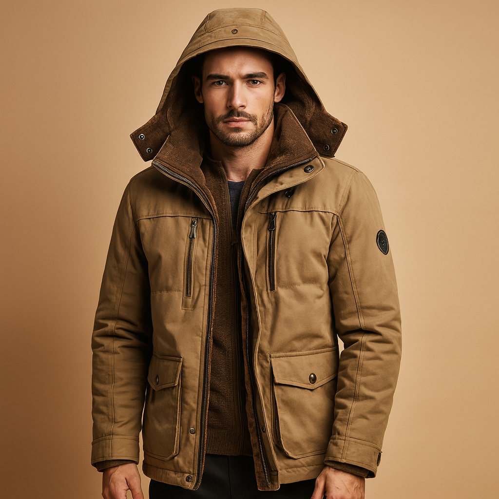 Hooded winter coat for men | Marcus