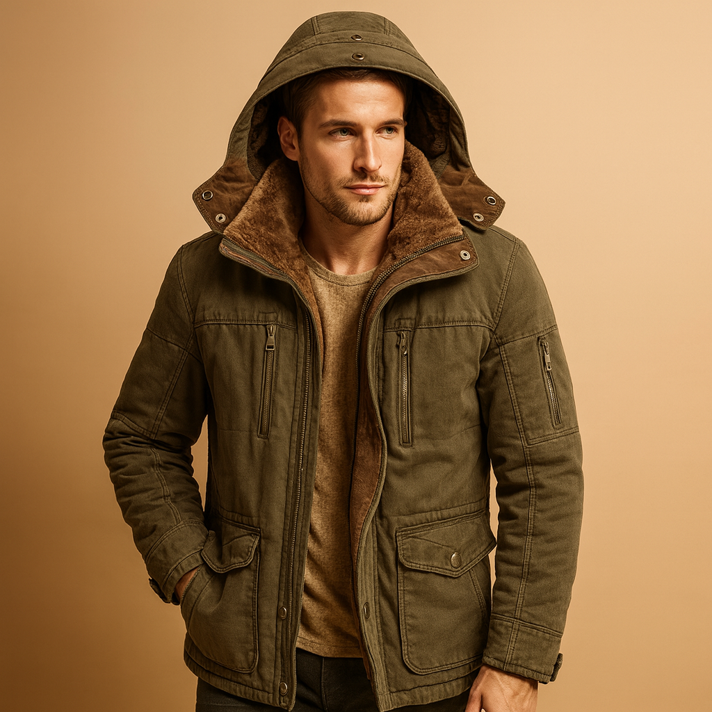 Hooded winter coat for men | Marcus