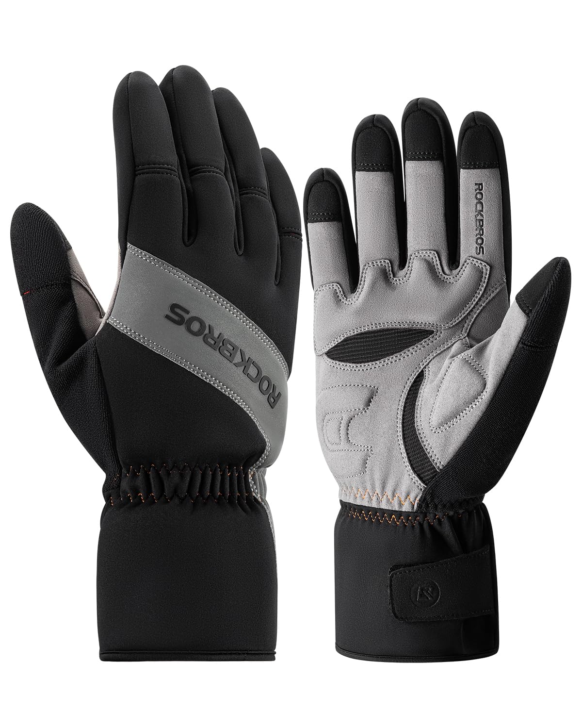 ROCKBROS Cycling Winter Bike Windproof Thermal Gloves with Touchscreen Fingers
