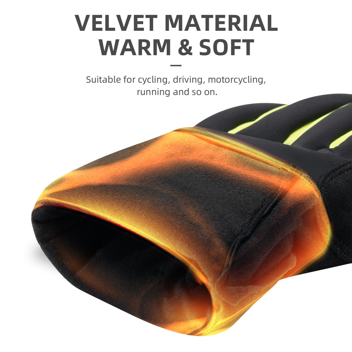 ROCKBROS Windproof Winter Cycling  Padded Thermal  Gloves for Men Women