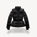 Warm Puffer Coat with Hood and Belted Waist