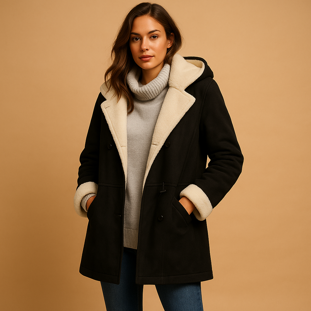 Long hooded winter coat for women | Serena