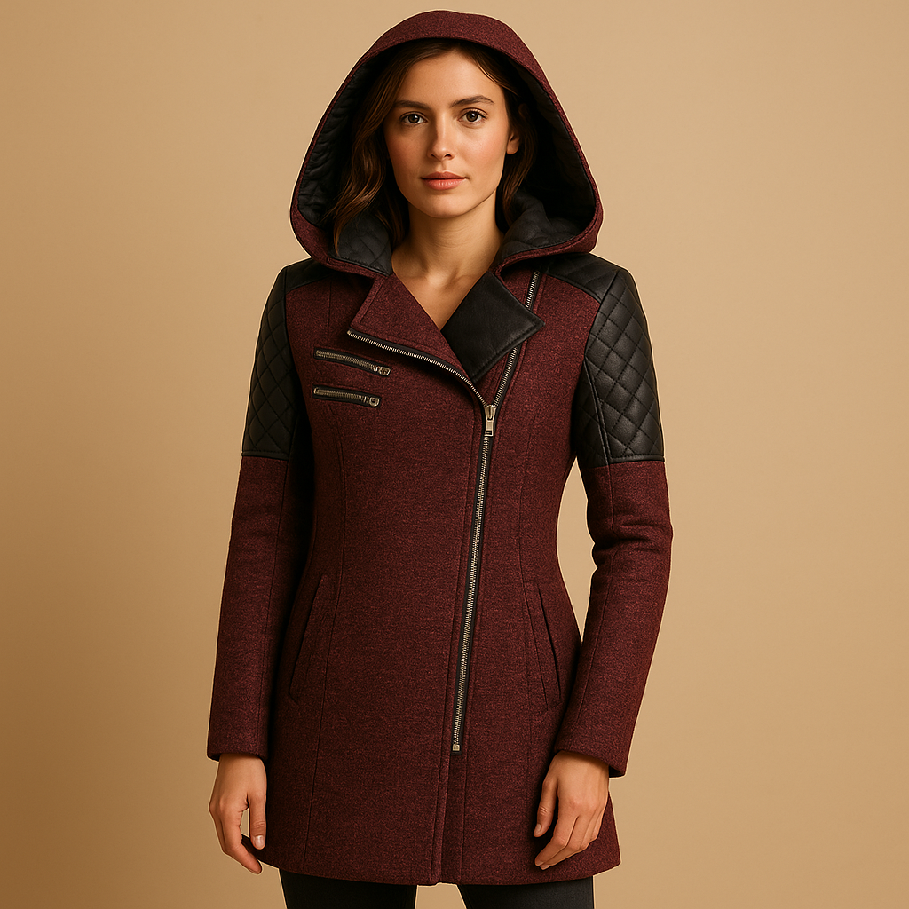 Long winter coat with hood for women | Aria