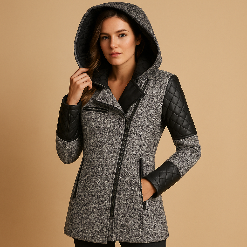 Long winter coat with hood for women | Aria