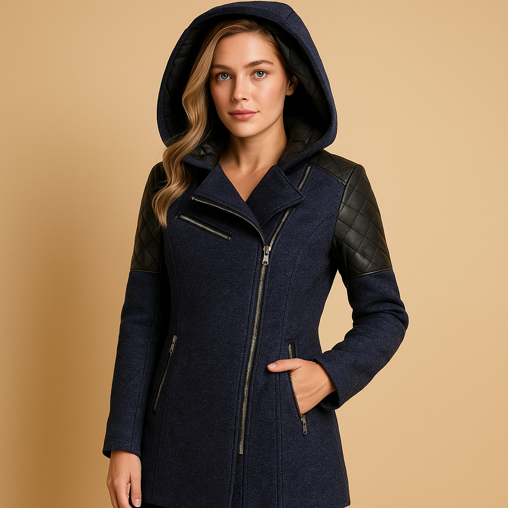 Long winter coat with hood for women | Aria