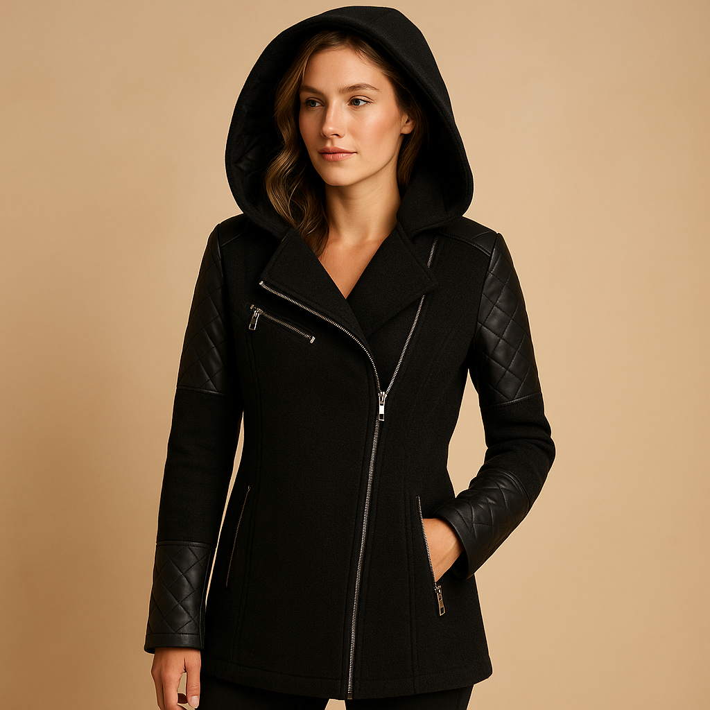 Long winter coat with hood for women | Aria