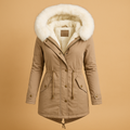 Long winter coat with hood for women | Elise