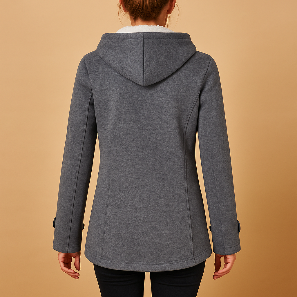 Long winter coat with hood for women | Seraphina