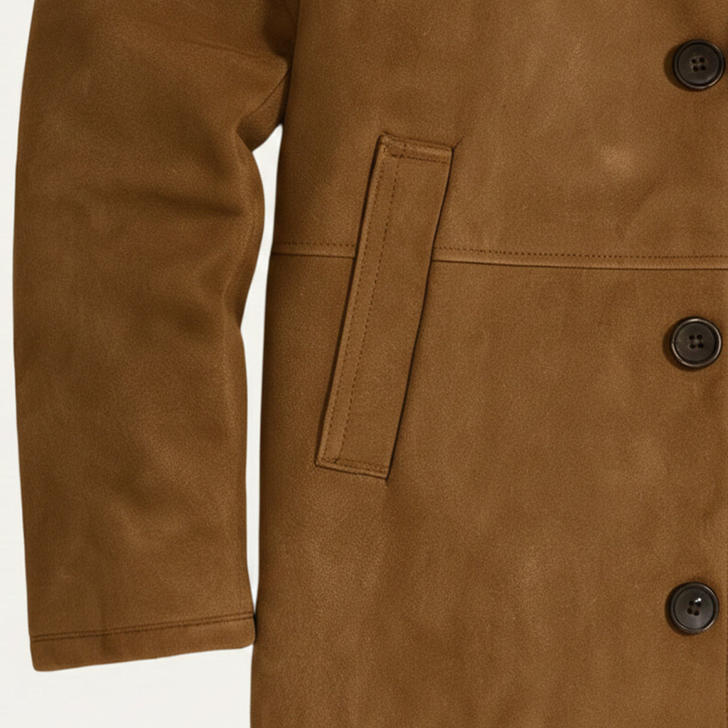 Warm Sheepskin Mens Classic Parka Coat