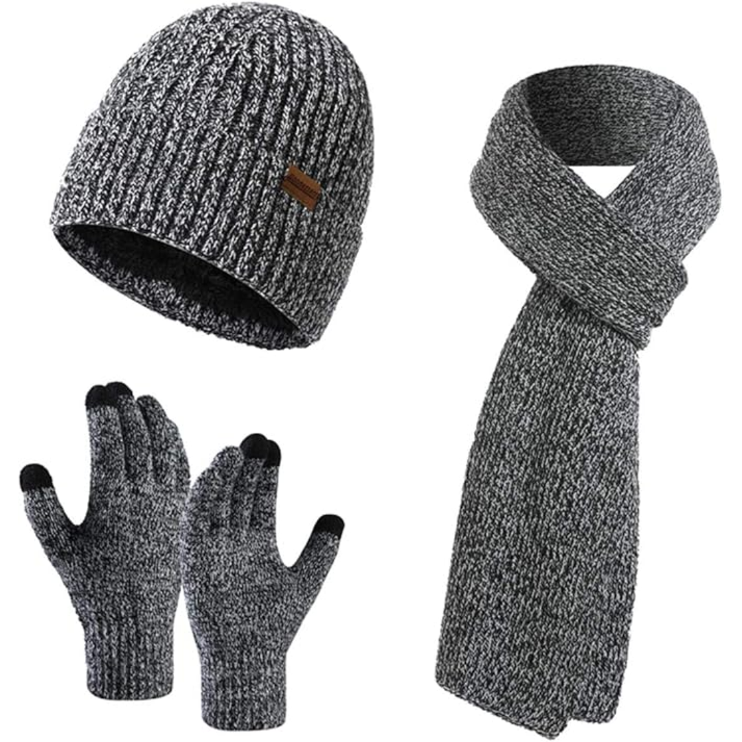 Warm Thermal Hat and Gloves Set for Men
