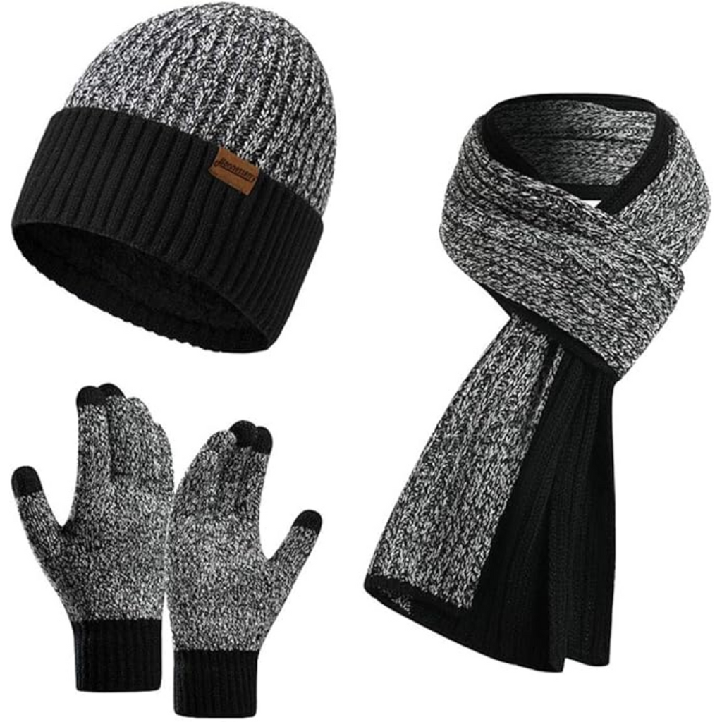 Warm Thermal Hat and Gloves Set for Men