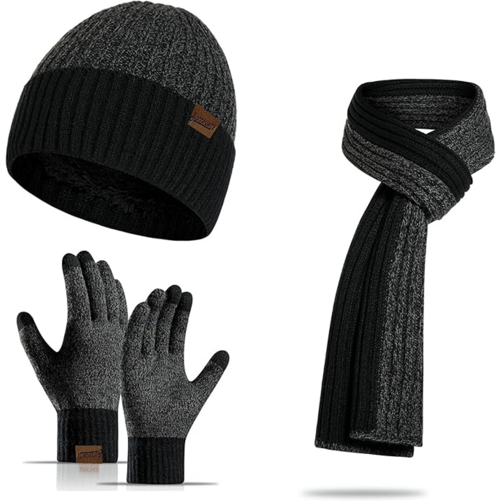 Warm Thermal Hat and Gloves Set for Men