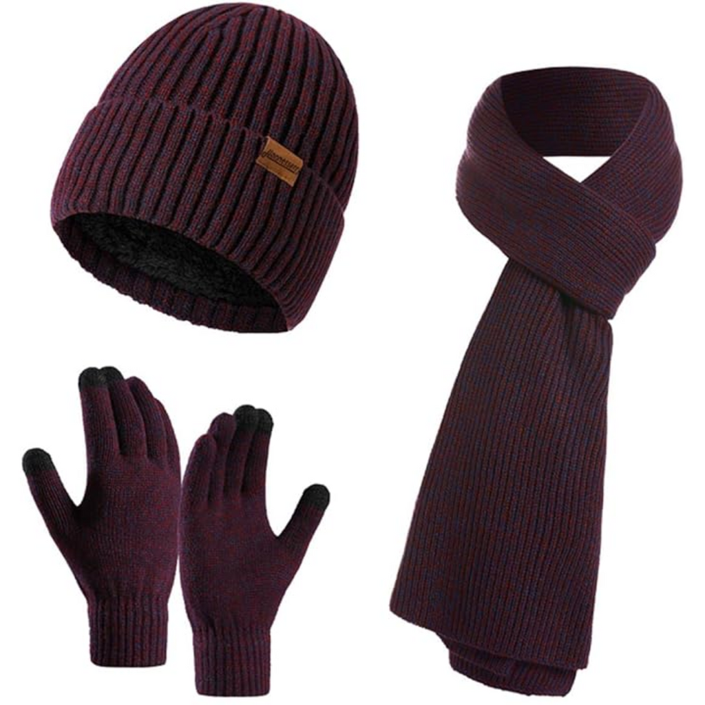 Warm Thermal Hat and Gloves Set for Men