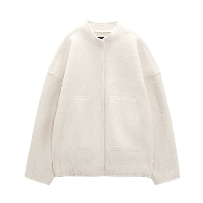 Warm Winter Wool Coat with Button Front