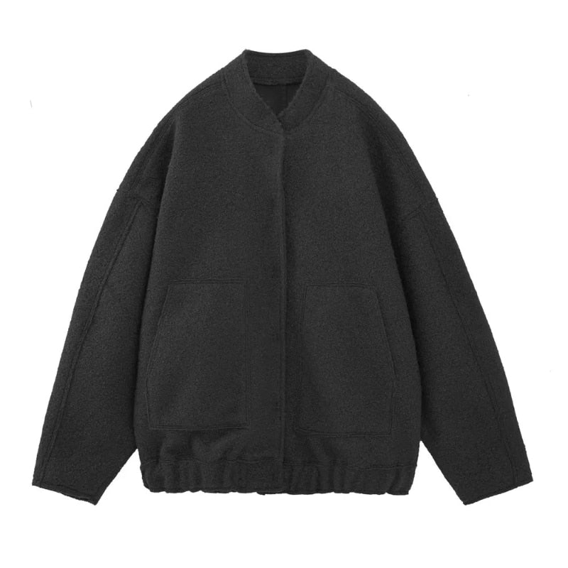 Warm Winter Wool Coat with Button Front