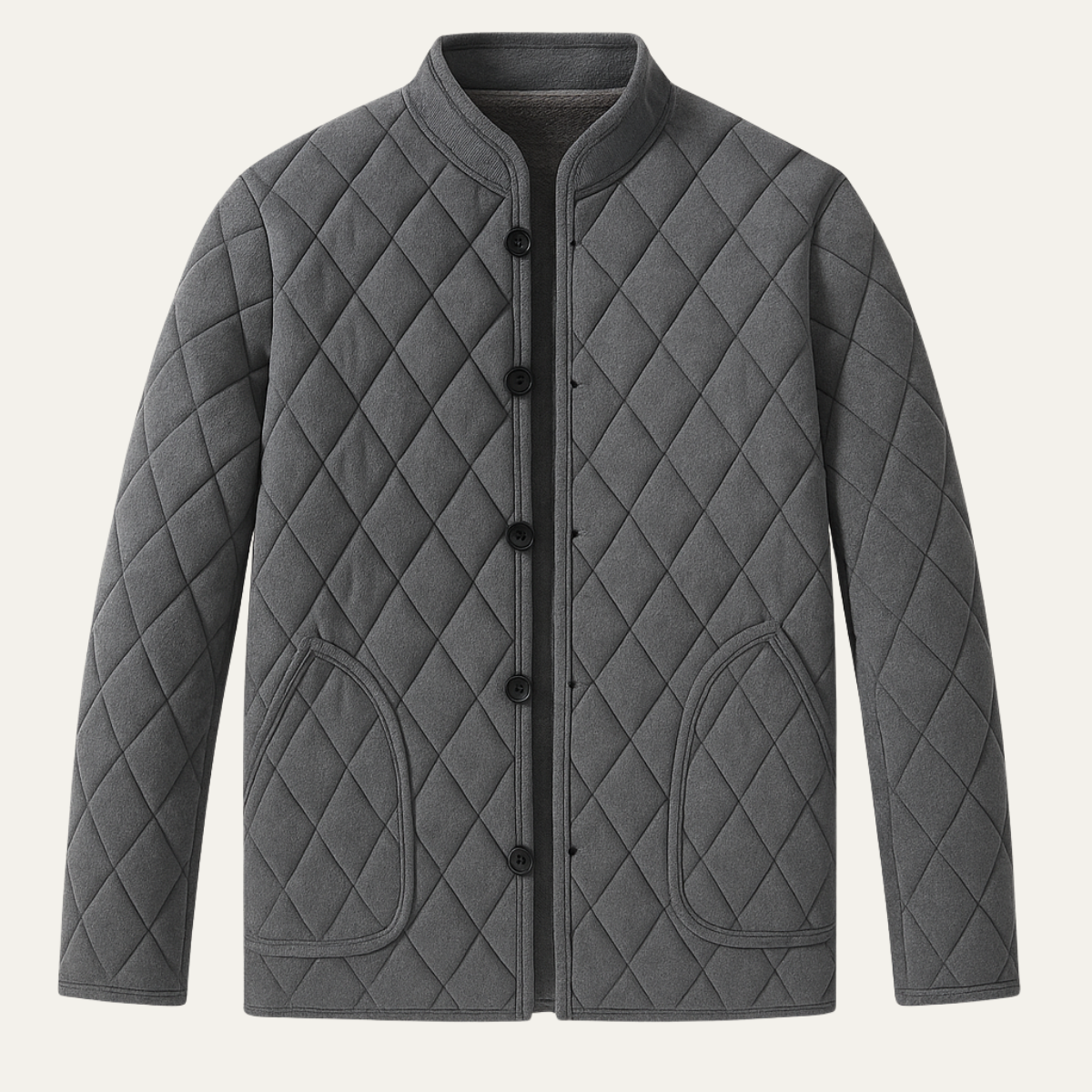 Warm Padded Mens Quilted Winter Coat with Fleece Inside