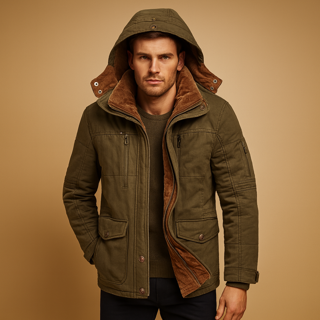 Cozy Mens Parka Jacket with Hood
