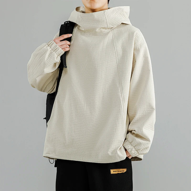 Relaxed Fit Hoodie | Crew Neck, Textured Sweater Hood