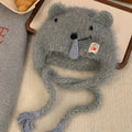 Women's Koala Ear Knitted Beanie, Autumn Winter Warm Ear-Warming Hat
