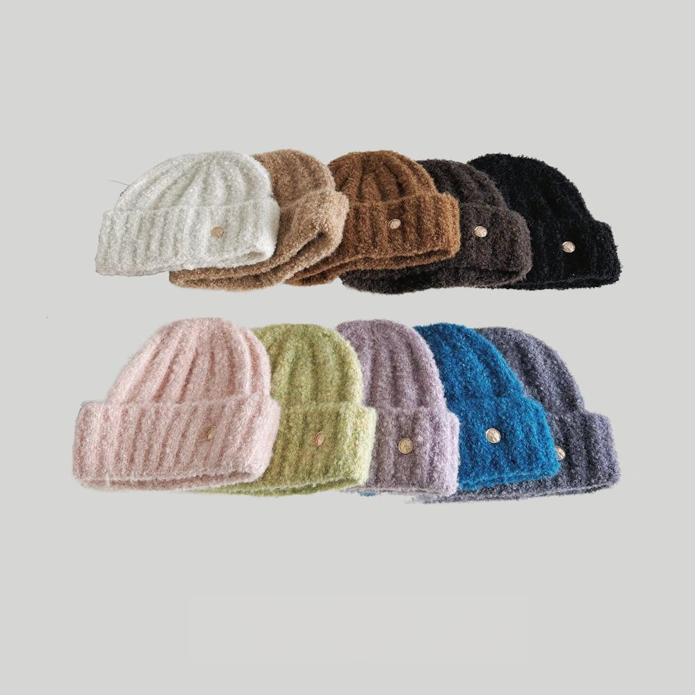 Women's Korean Style Knitted Beanie, Winter Dopamine Thickened Ear-Warming Hat