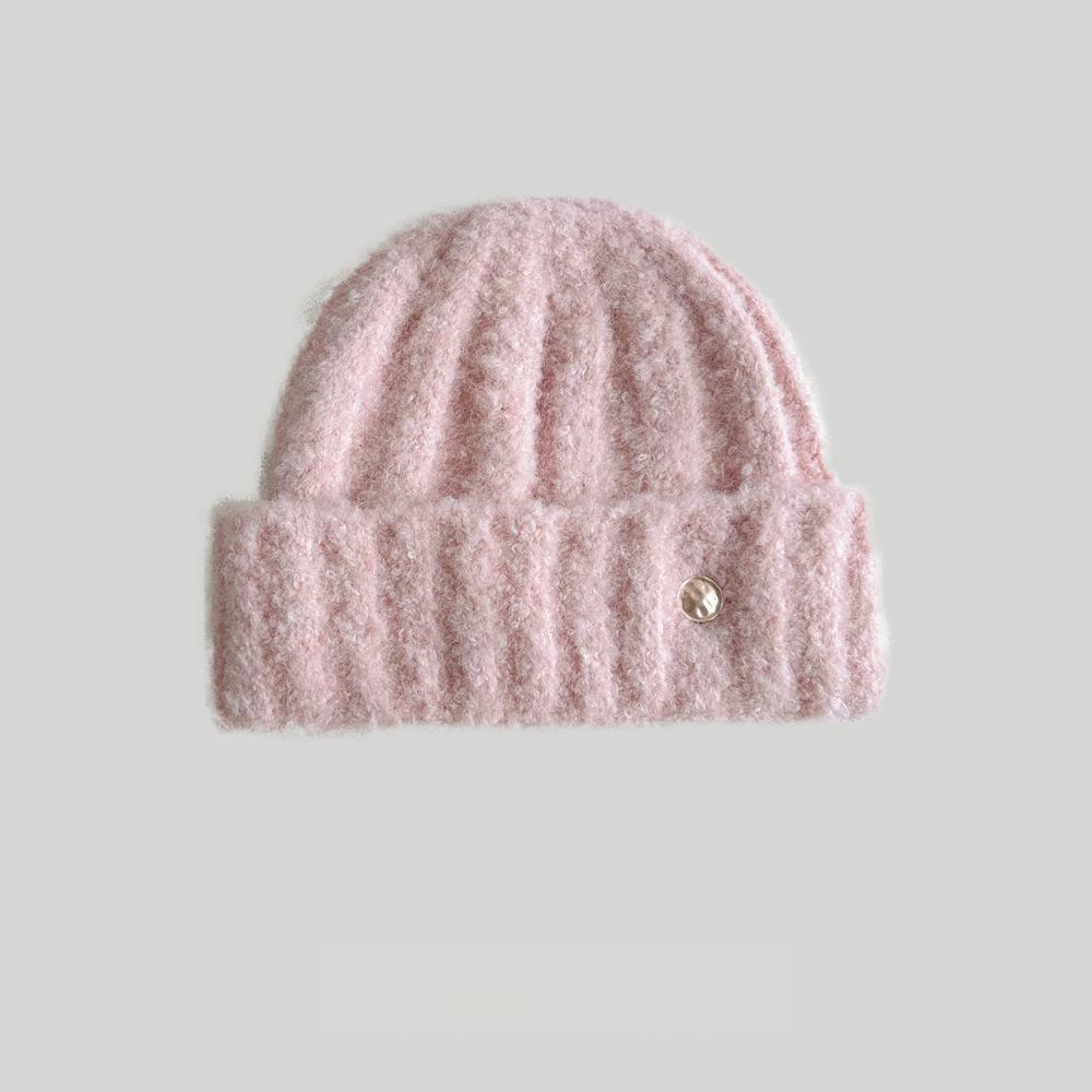 Women's Korean Style Knitted Beanie, Winter Dopamine Thickened Ear-Warming Hat